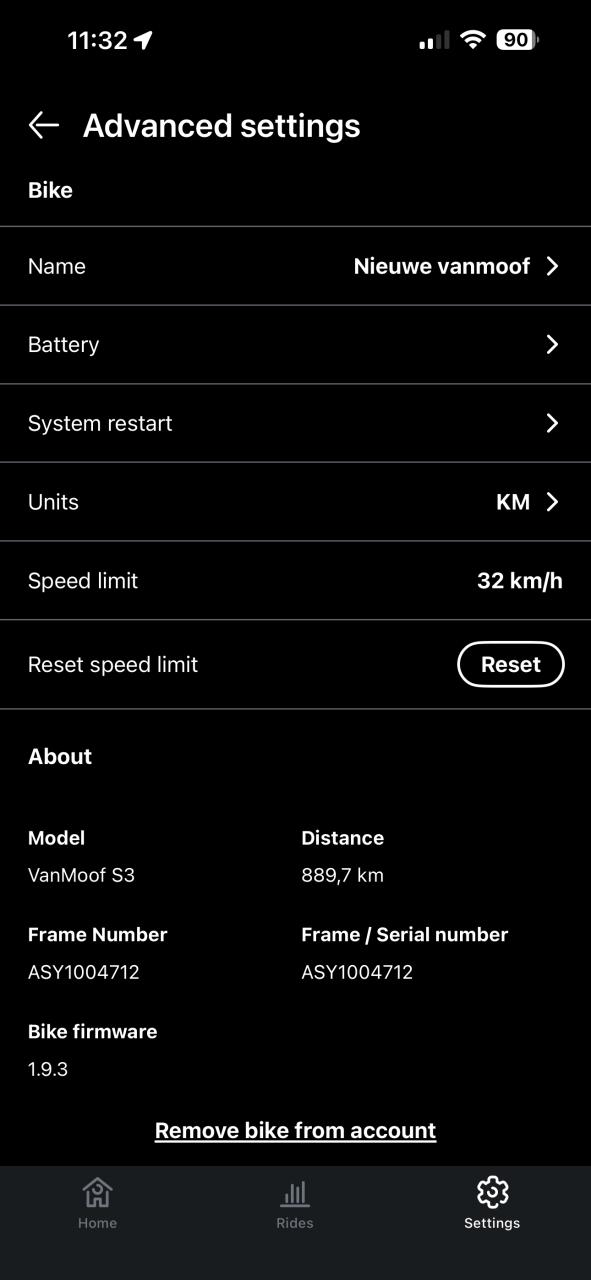 Vanmoof S3 blauw in nieuwstaat (890km gereden)