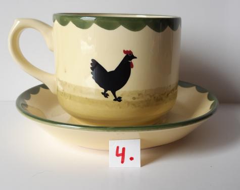 Kip en haan servies: 1 soepkop + 1 schotel