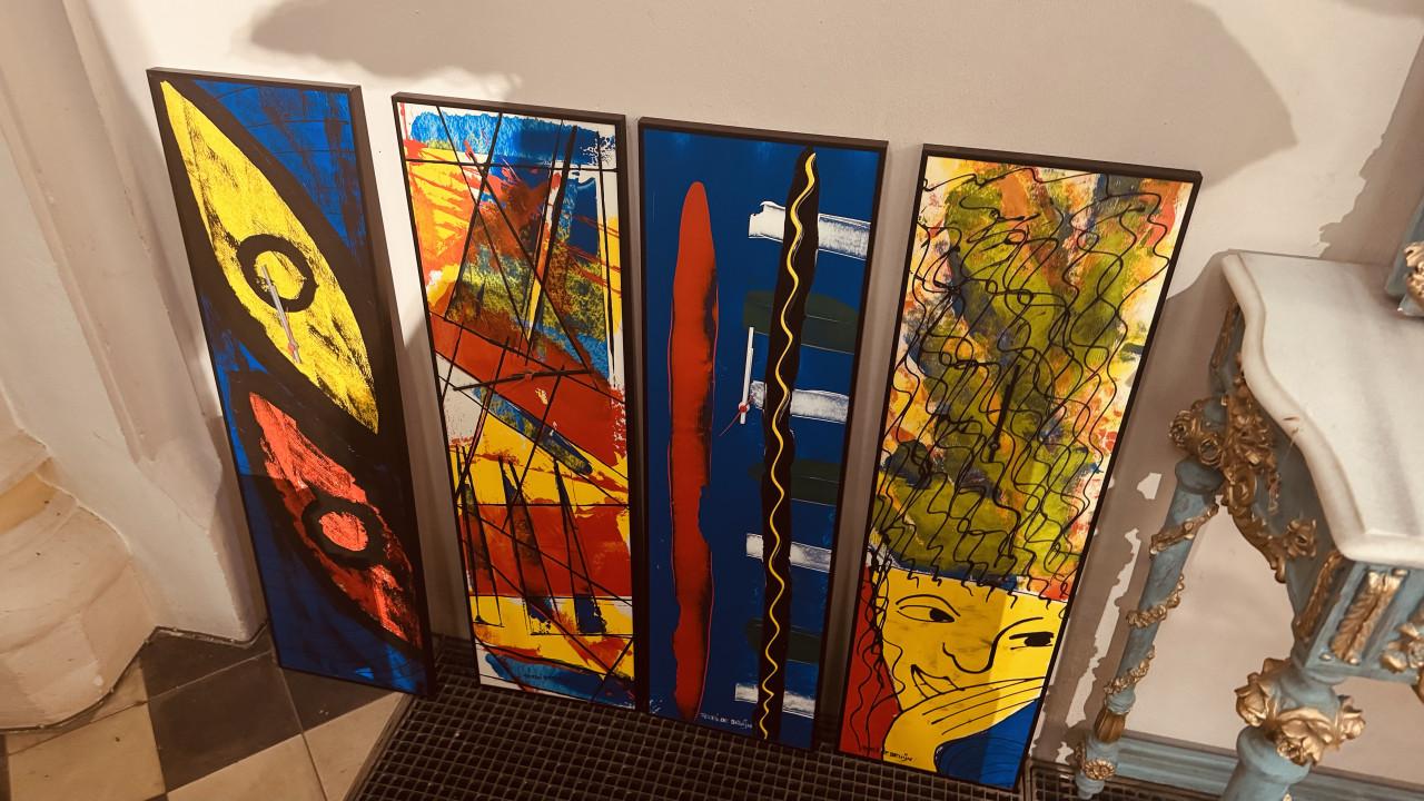 Schilderij klokken Ferdi de Bruijn