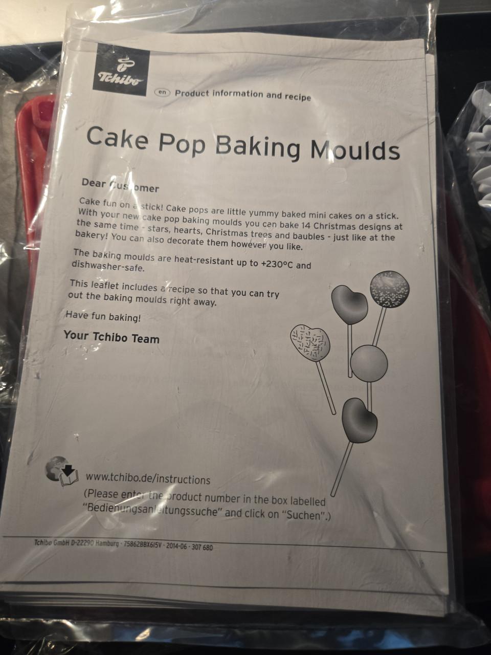 Siliconen cake-pop bakvorm set van Tchibo. Nieuw