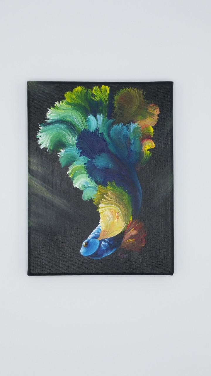 Schilderijen Vissen - set van 6 handgeschilderd,elke combinatie is mogelijk