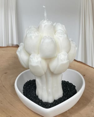 Tulpen kaars op schaaltje