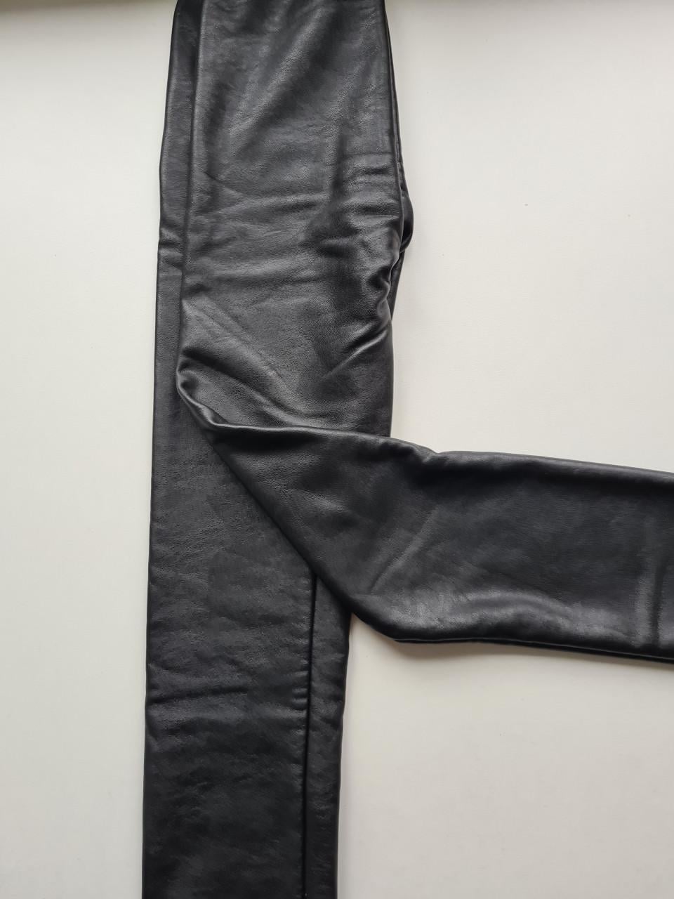 Zwarte PU leren skinny broek Maat 110-116