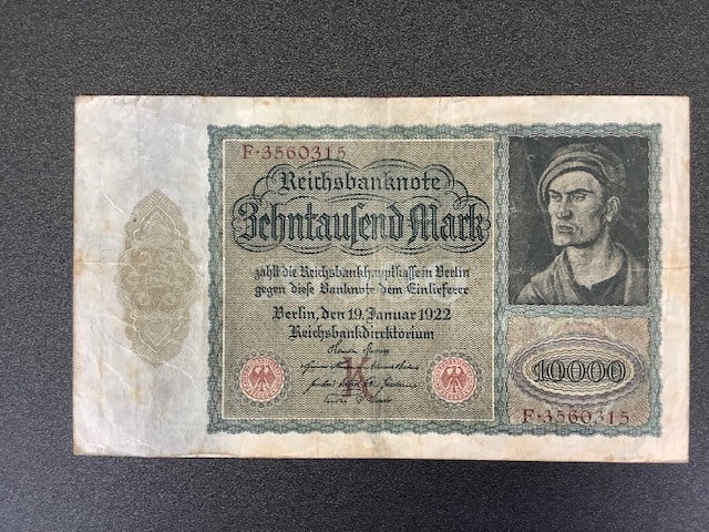 Reichsbanknote 10000 Mark 1922.