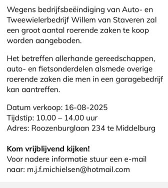 Verkoop van gereedschappen 16 - 08 - 2025