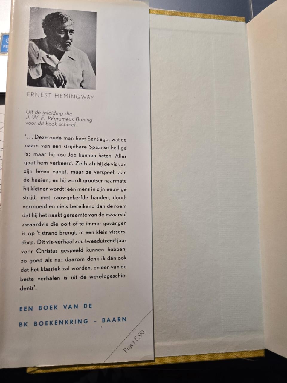 Boek: De oude man en de zee 1e druk 1953