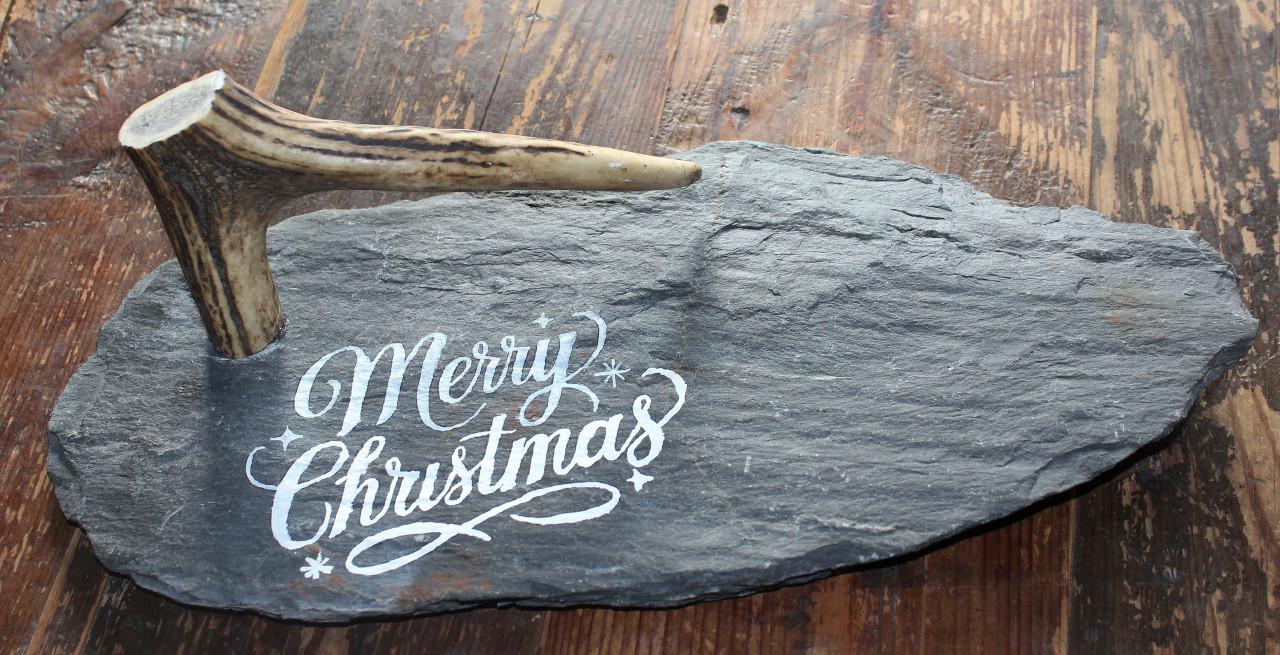 Tapas leisteenplankje "Merry Christmas"