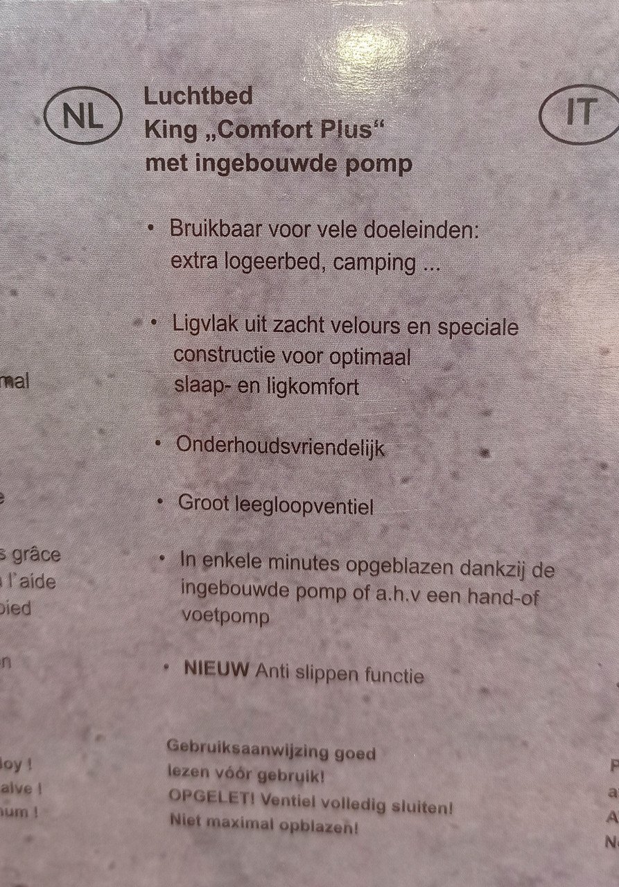 KING SIZE - High Peak Luchtbed Comfort Plus met geïntegreerde pomp