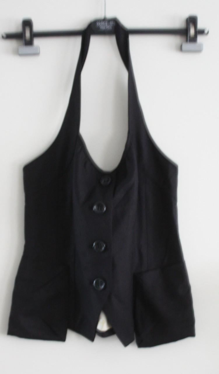 Zwarte haltertop maat 40