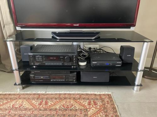 TV meubel, zwart glas