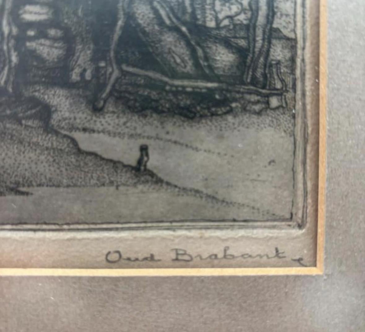 Ruurd van den Berg - Originele ets "Oud Brabant" (1942)