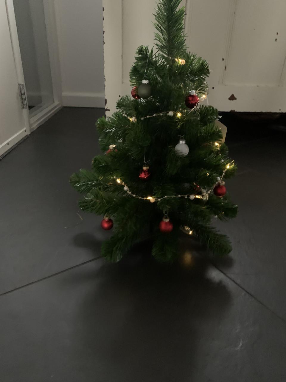 Tafel kerstboompje met lichtjes