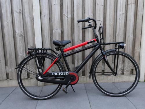 🚲 Sparta Pick-Up Transportfiets – 26 inch | Zwart/Rood ❤️🖤