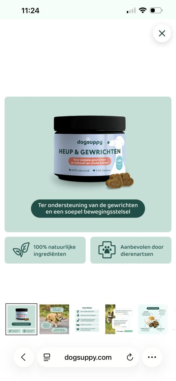 Dogsuppy voedingssupplement voor heup en gewrichten grote hond