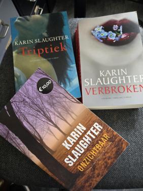 3 x Karin Slaughter . Zeer nette staat  Onzichtbaar Triptiek Verbroken