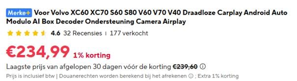 Volvo V40 / XC 60 android auto / Carplay kit