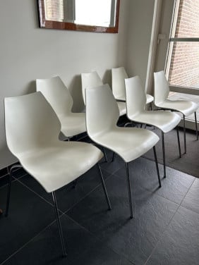 Kartell Maui stoelen wit 7 stuks