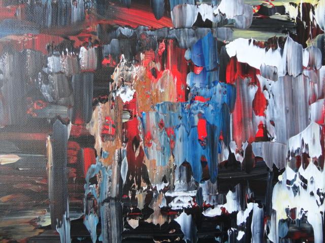 " Valley of Deception " Prachtig Acryl 3 luik van Gia Hung 120 cm x 70 cm