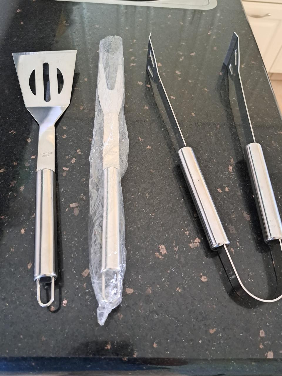 NIEUWE RVS BBQ SET 3 DELIG