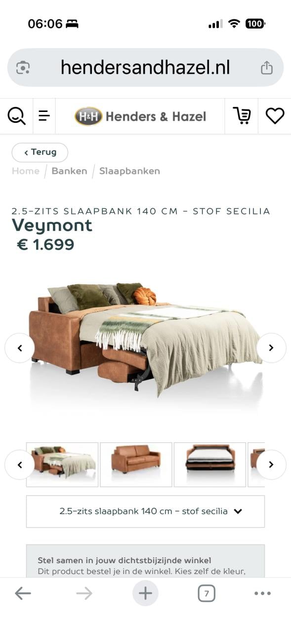 Bank (slaapbank) Henders en Hazel