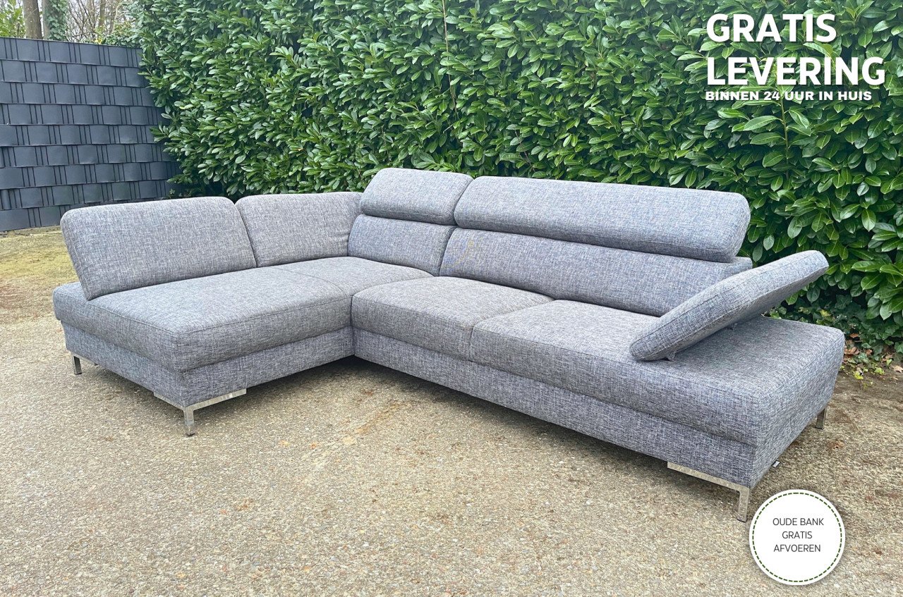 GRATIS LEVERING HEEL NL Montel Grijs Stoffen Hoekbank