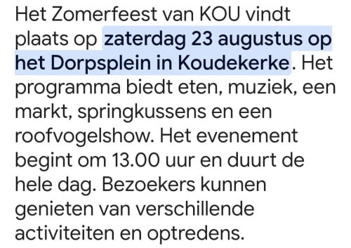 Rommelroute Koudekerke,  dag van Kou