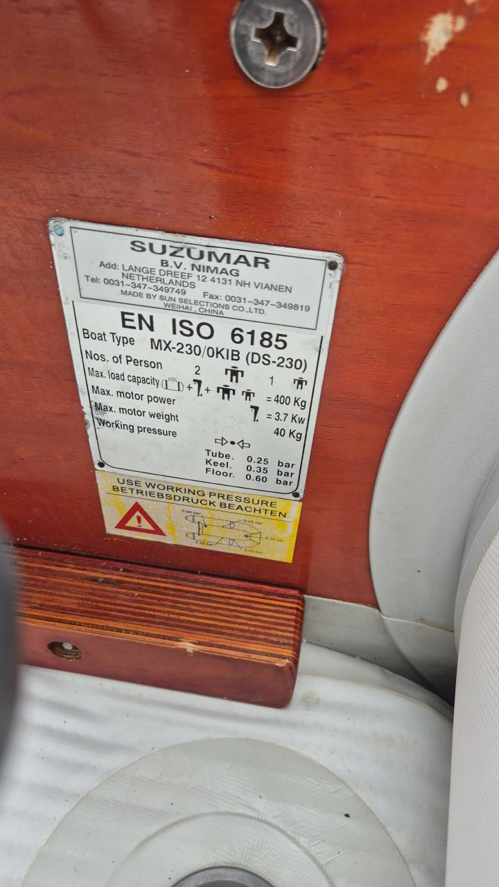 Suzamar DS 230 Air + Suzuki DF2.1 (juni geserviced)