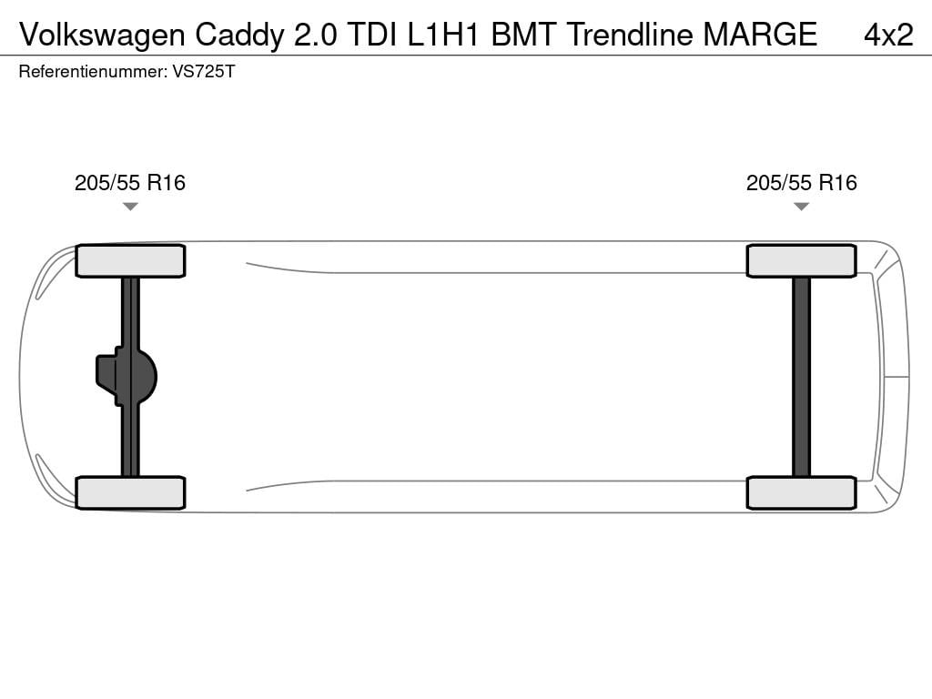 Volkswagen Caddy 2.0 tdi l1h1 bmt trendline marge