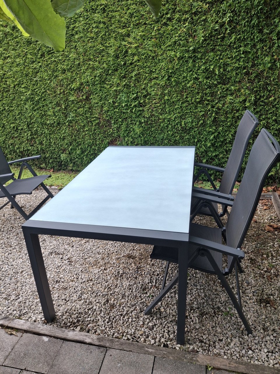 Aluminium tuinset met 4 stoelen