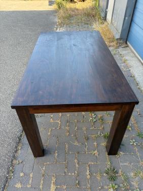 Prachtige massief teakhouten eettafel 160x88,5cm