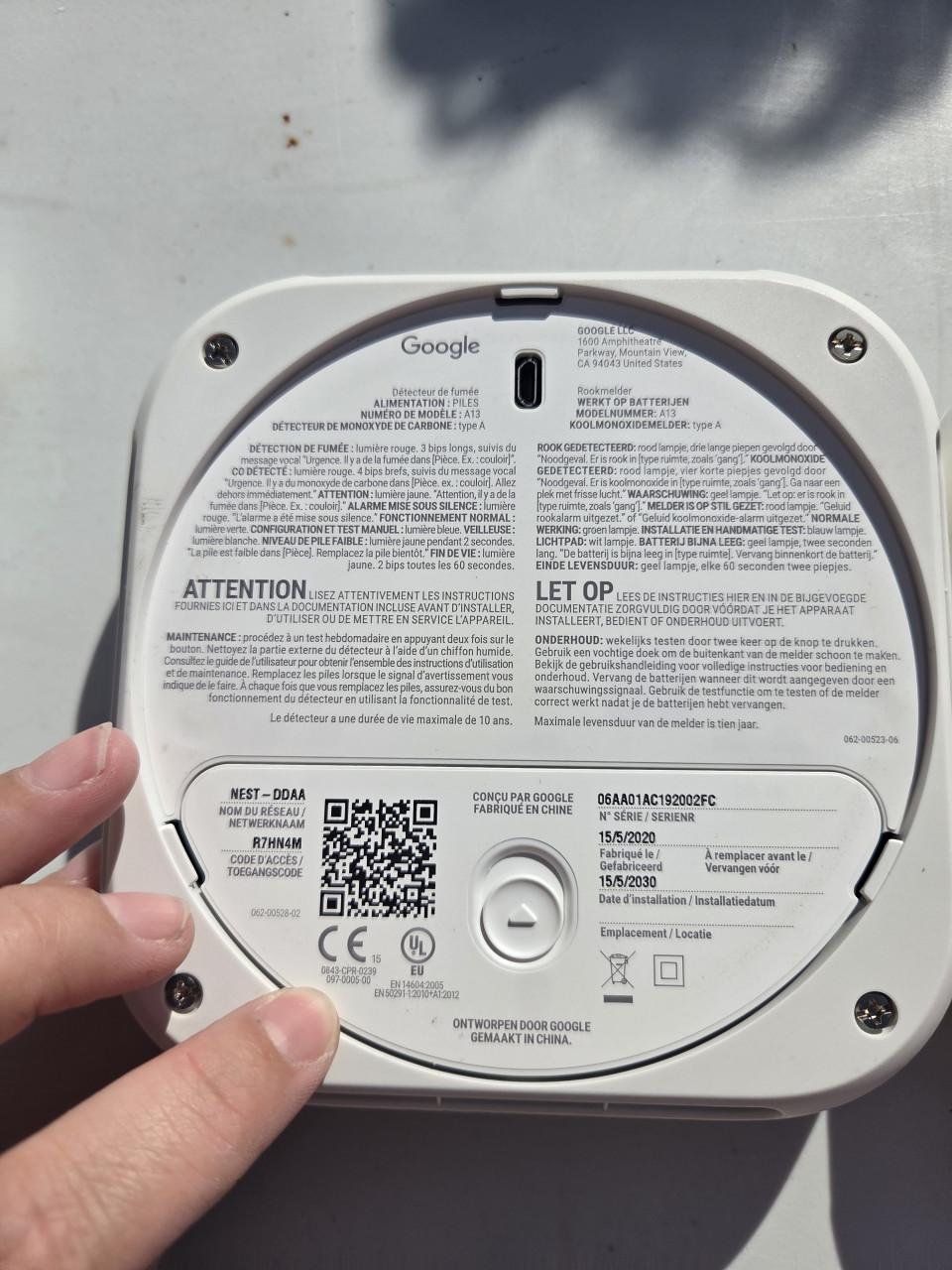 3 x google rookmelder & koolmonoxide melder