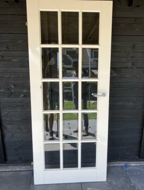 Opdekdeur met ruitjes