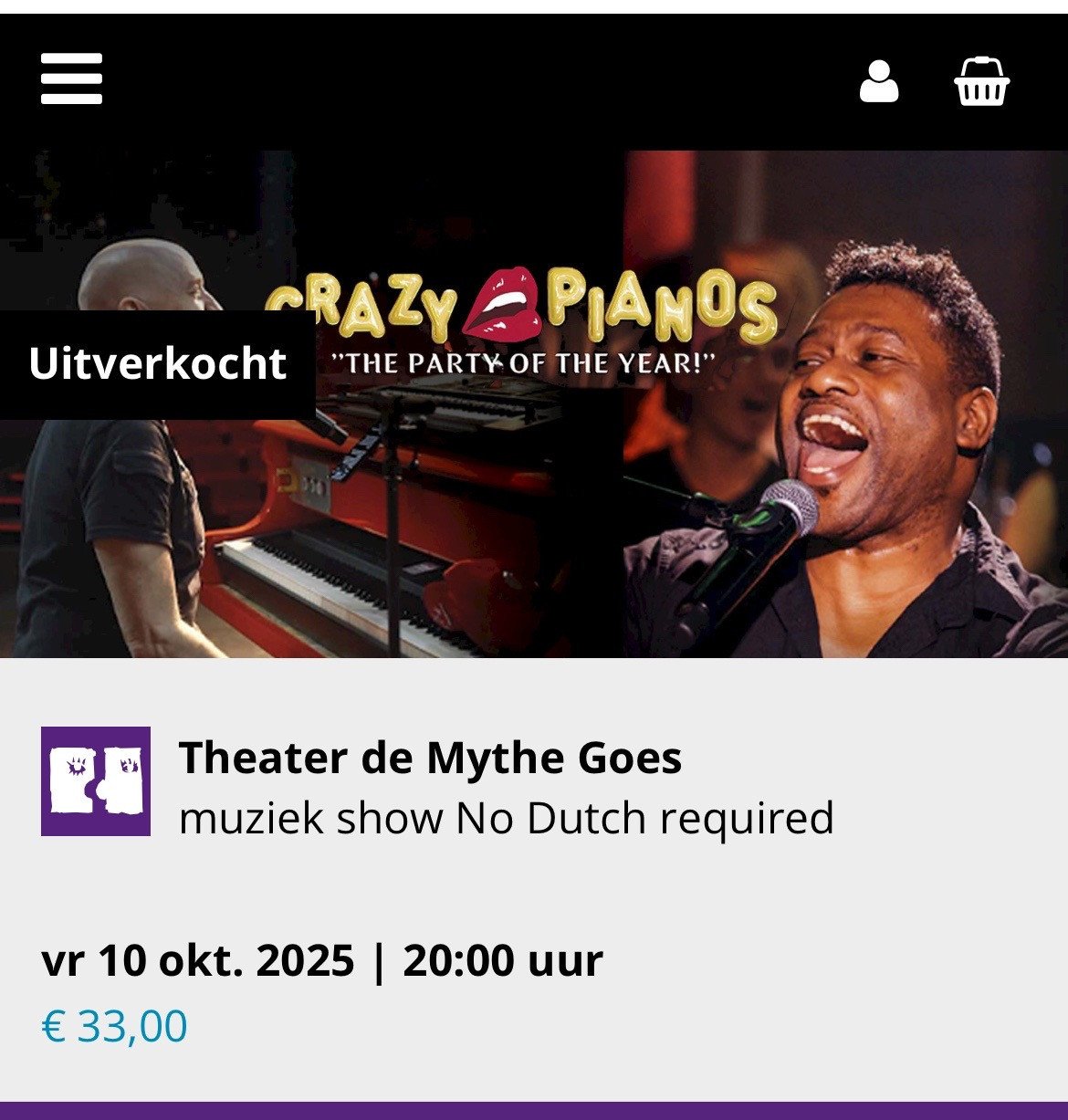 Tickets Crazy Pianos 2 stuks
