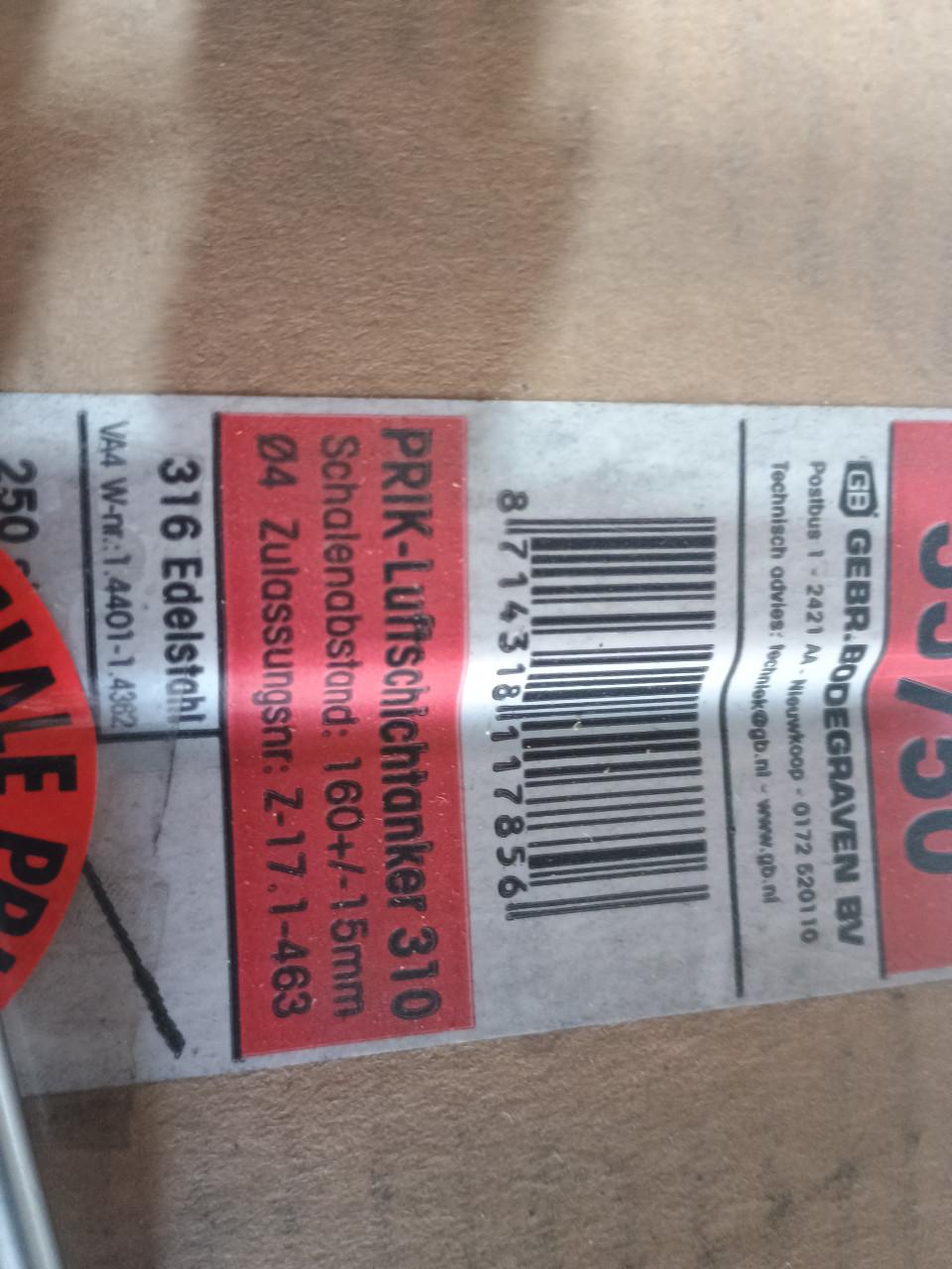 Spouw ankers 35750 van gebv bodengraven