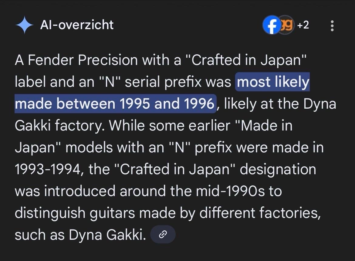 Fender Precision bas '58 Japan