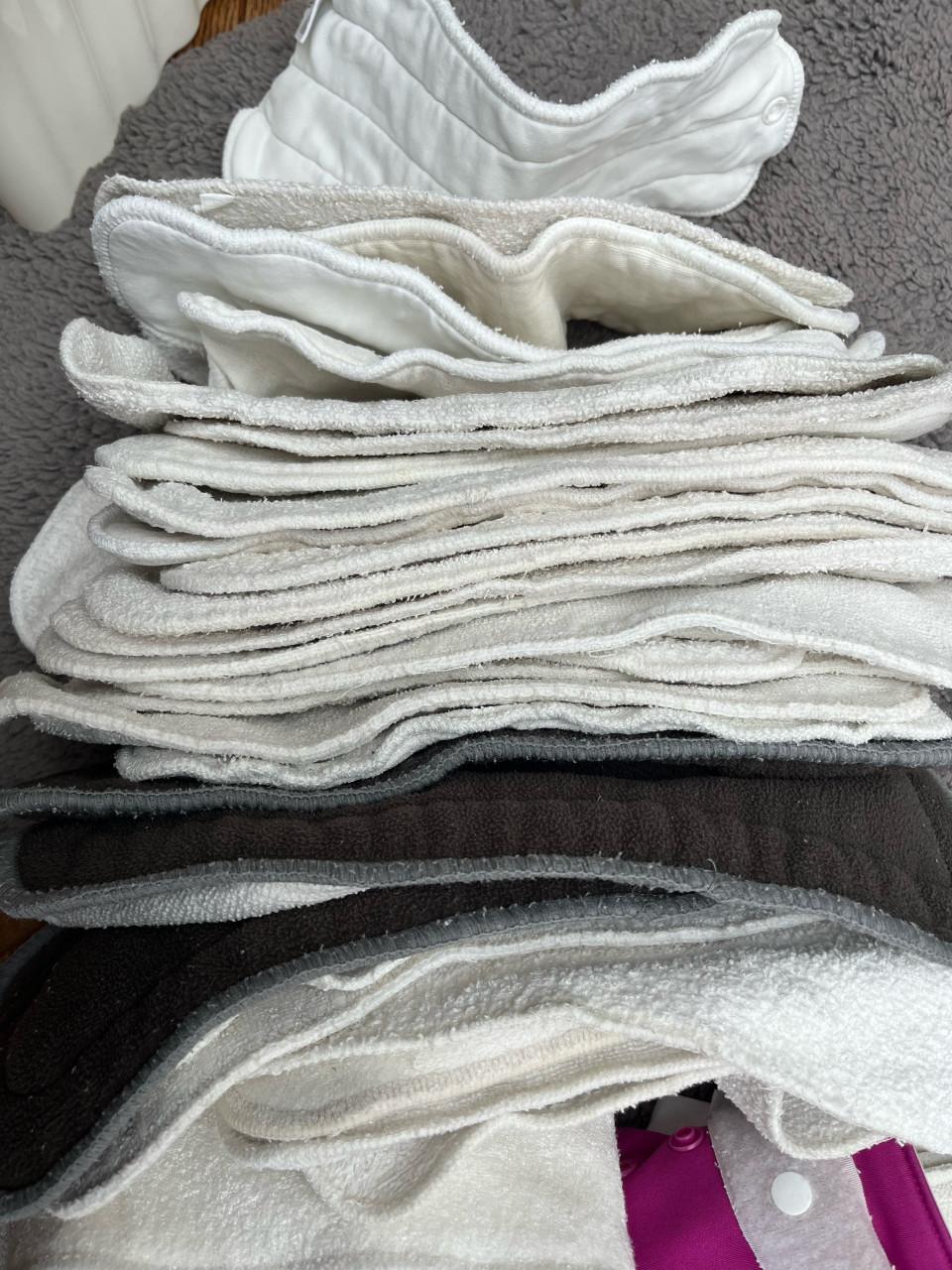 17x wasbare luiers + veel extra inleggers