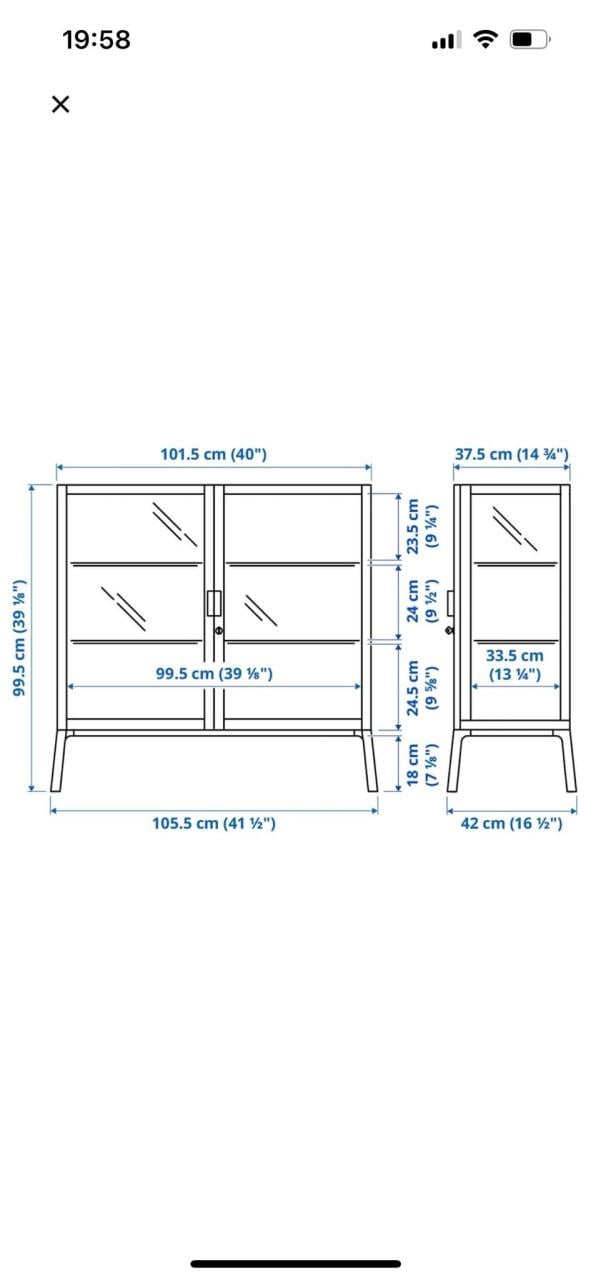 Zgan. Ikea Milsbo vitrinekast, zwart 101x100cm
