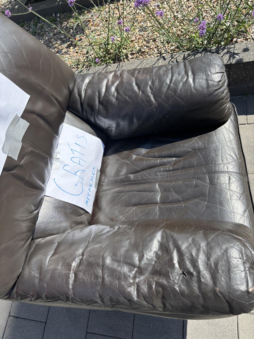 Leolux bruine leren stoel. Gratis af te halen in Koudekerke