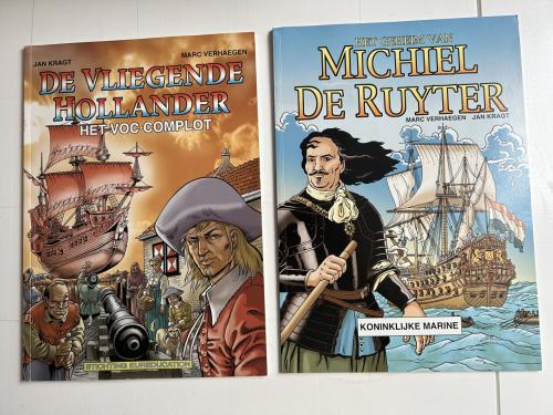 2  stripboeken,  geschiedenis.