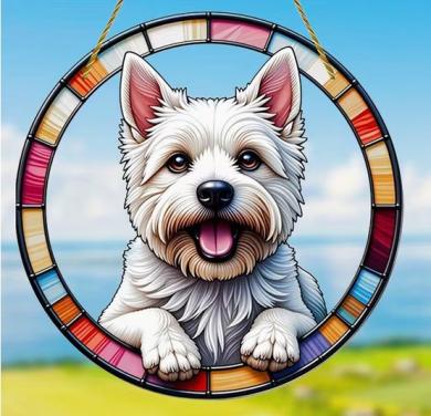 Raamhanger westie ( kleurrijk )
