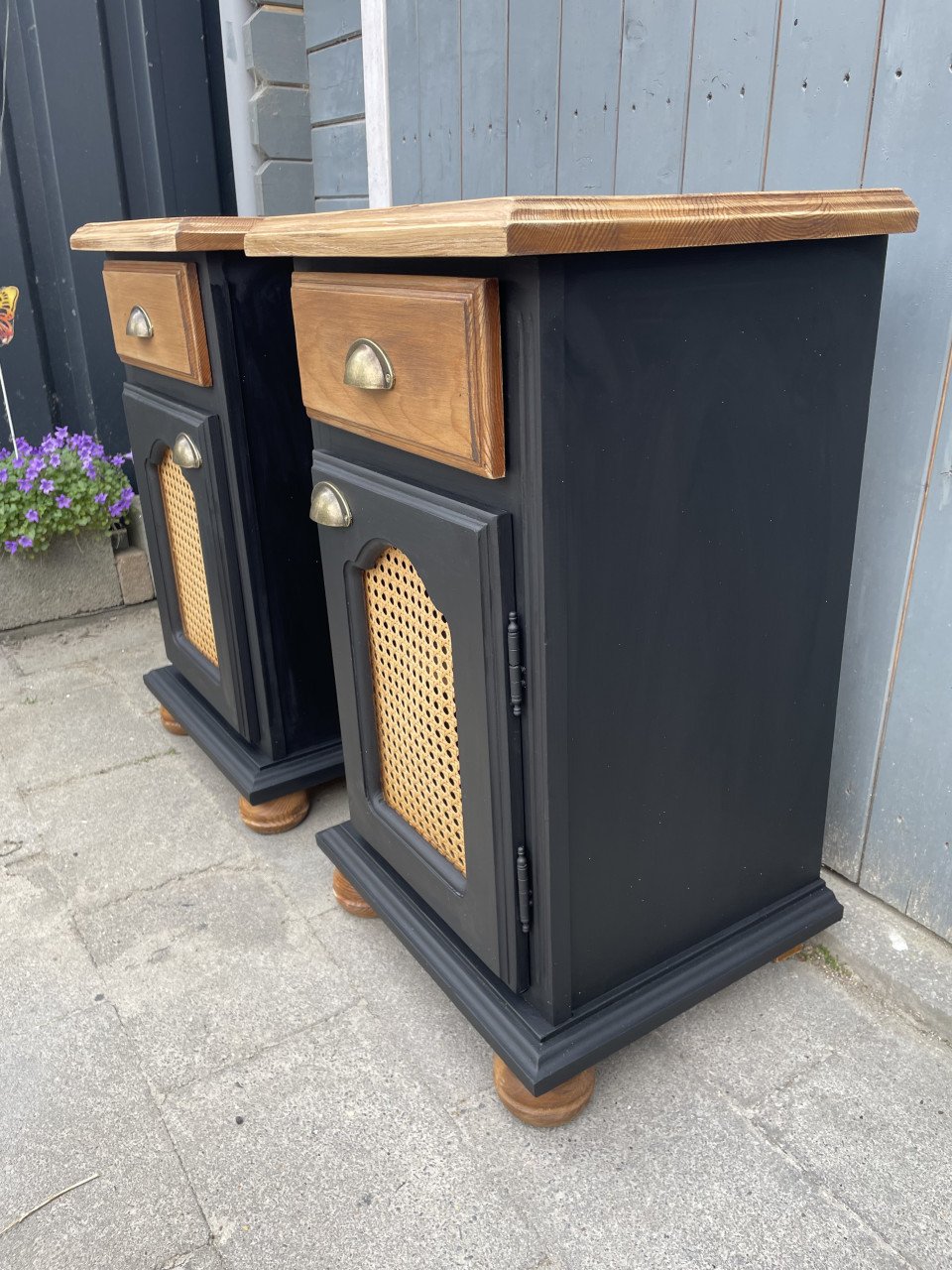 Unieke Set Nachtkastjes - Vintage Meets Modern!