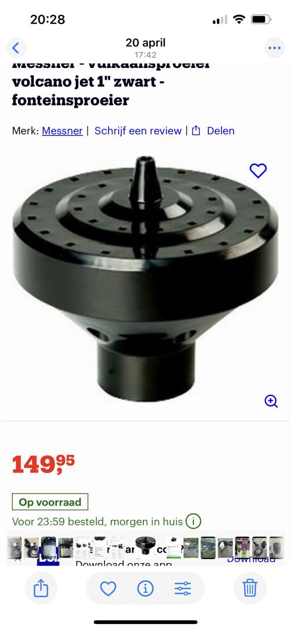 Te koop grote sproeier voor grote vijver nieuwprijs 150 nu 90 euro