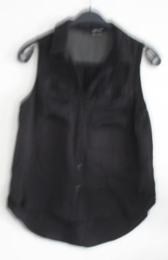 Zwarte mouwloze blouse maat s