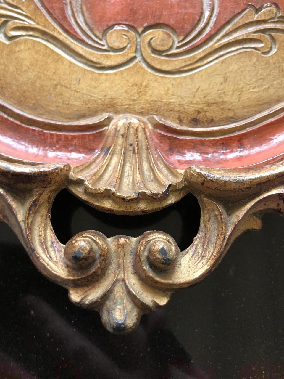 Mooi brocante Florentijns houten dienblad