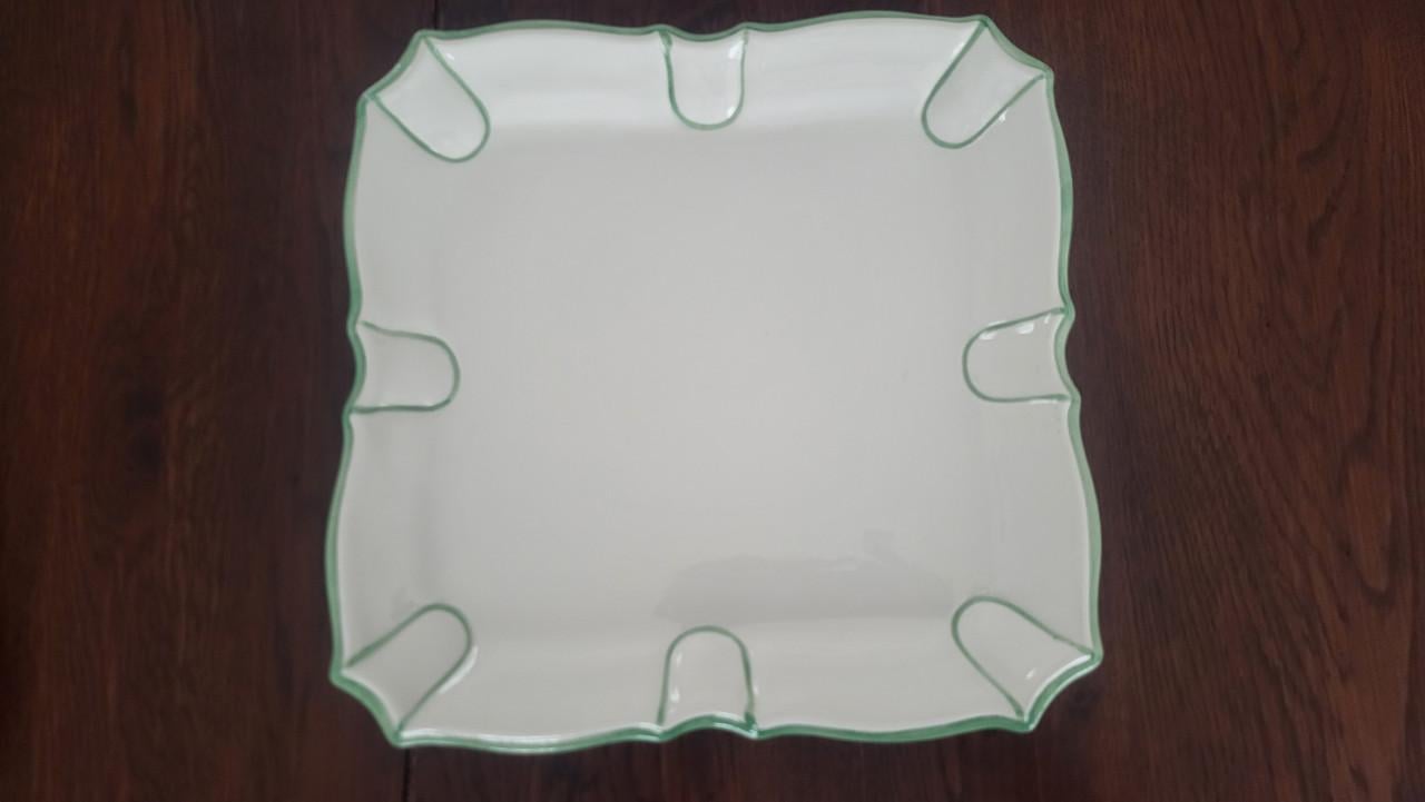 Vierkante schaal Italiaans aardewerk 27,5 cm