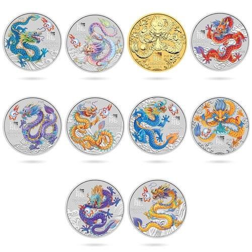 Set Perth Mint Dragon 2024 Lunar!
