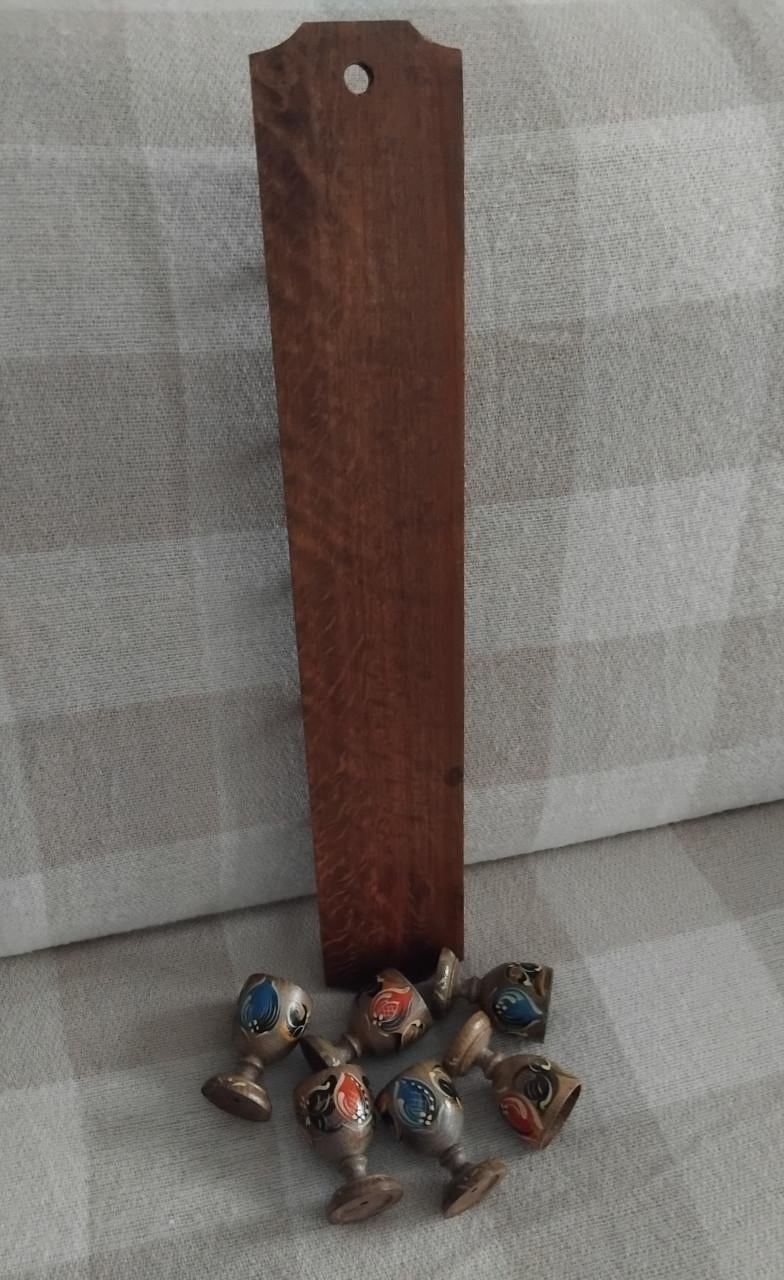 Vintage 6x Eierdopjes met Wandrek