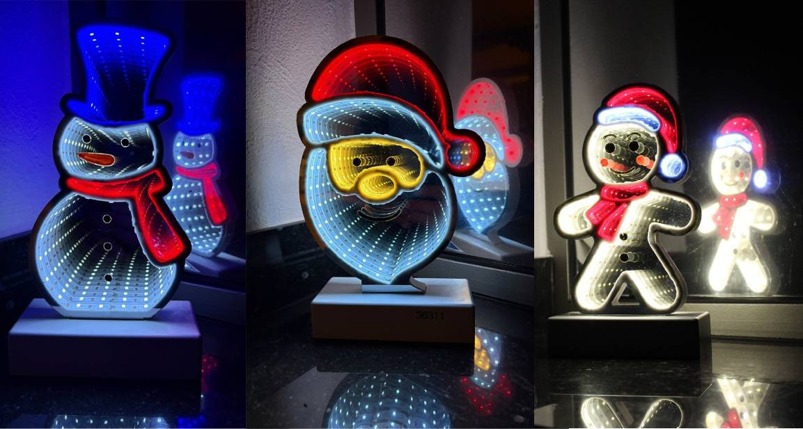Kerstman 3D Infinity USB en timer ook op batterijen