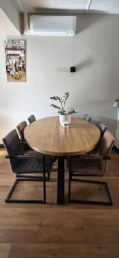 Eiken houten ovale tafel