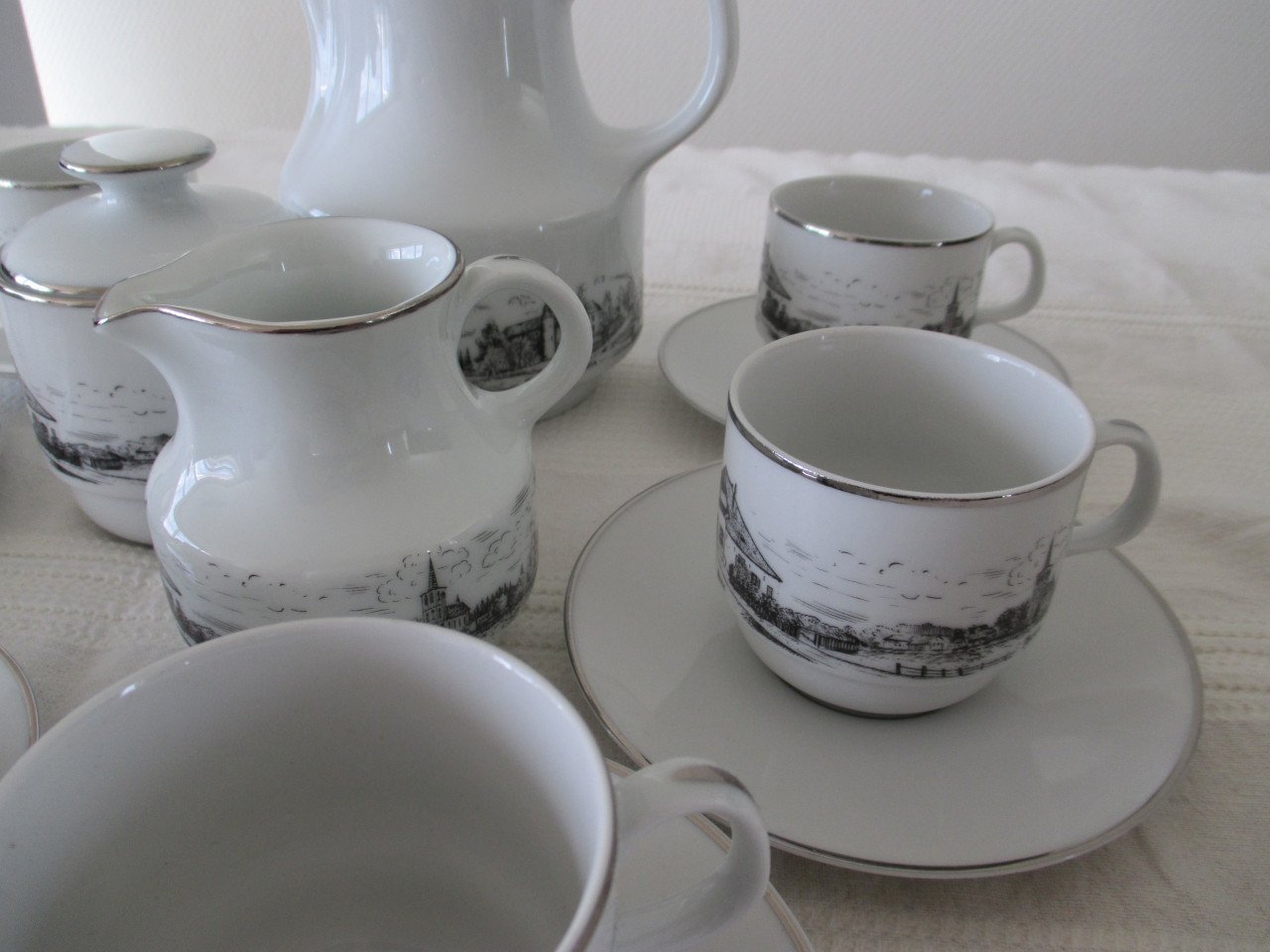 Zeer Mooi Vintage Bavaria Koffie set voor 6 Personen